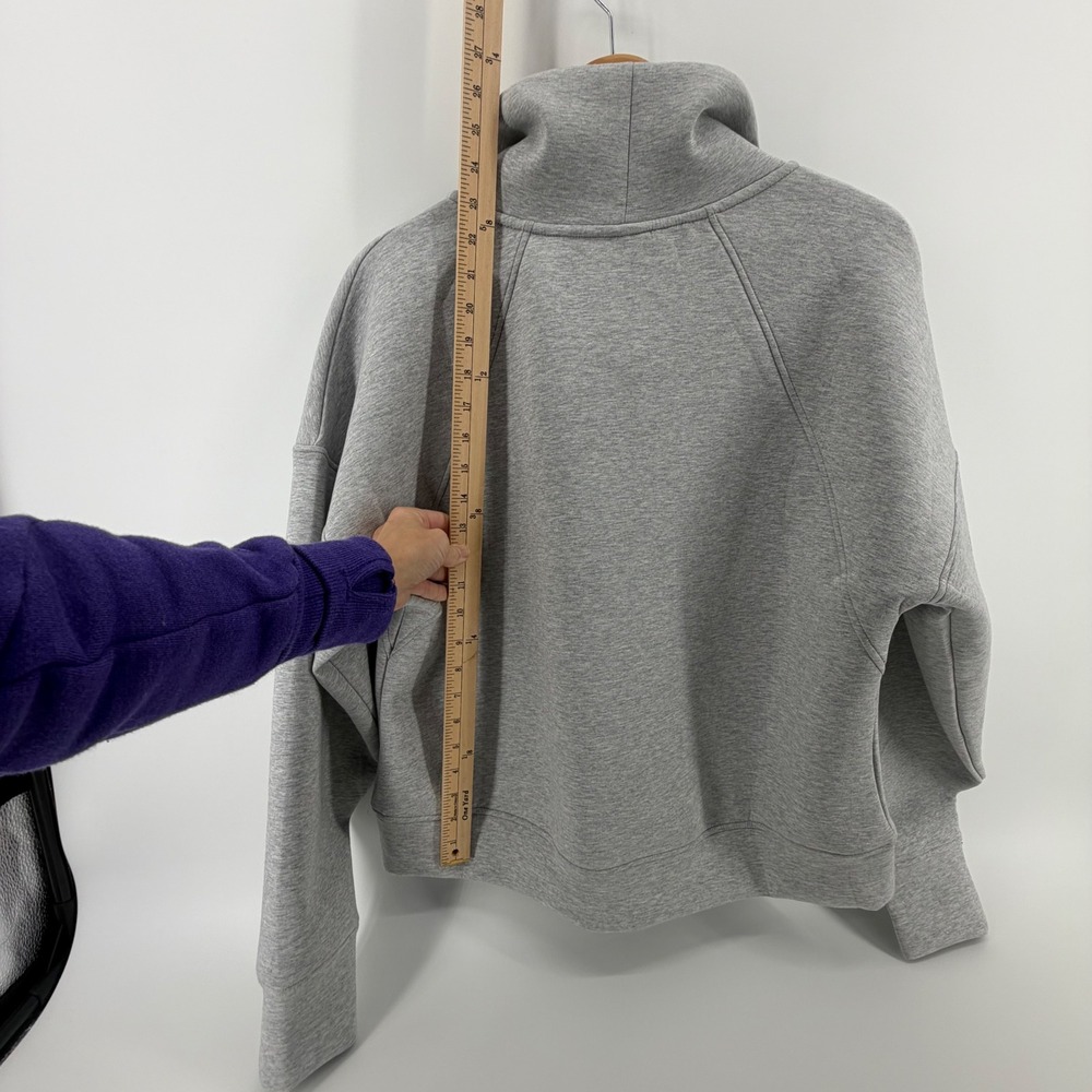 CALIA Women M Light Heather Grey Soft Scuba 1/4 Zip Sweatshirt NEW Athleisure - Picture 5 of 8